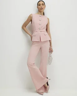 Pink Diamante Button Jumpsuit