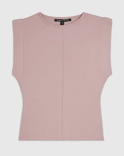 Pink Fitted Knit Sleeveless Top