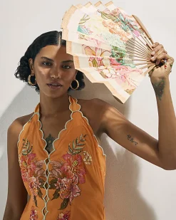 Pink Floral Hand Fan