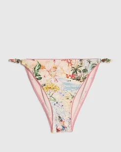 Pink Floral Tie Side Bikini Briefs