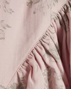 Pink Gathered Hip Panel Mini Skirt