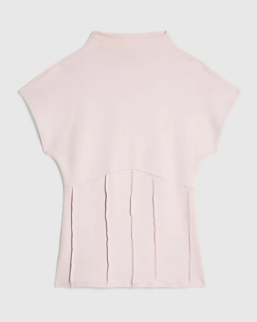 Pink High Neck Corset Top