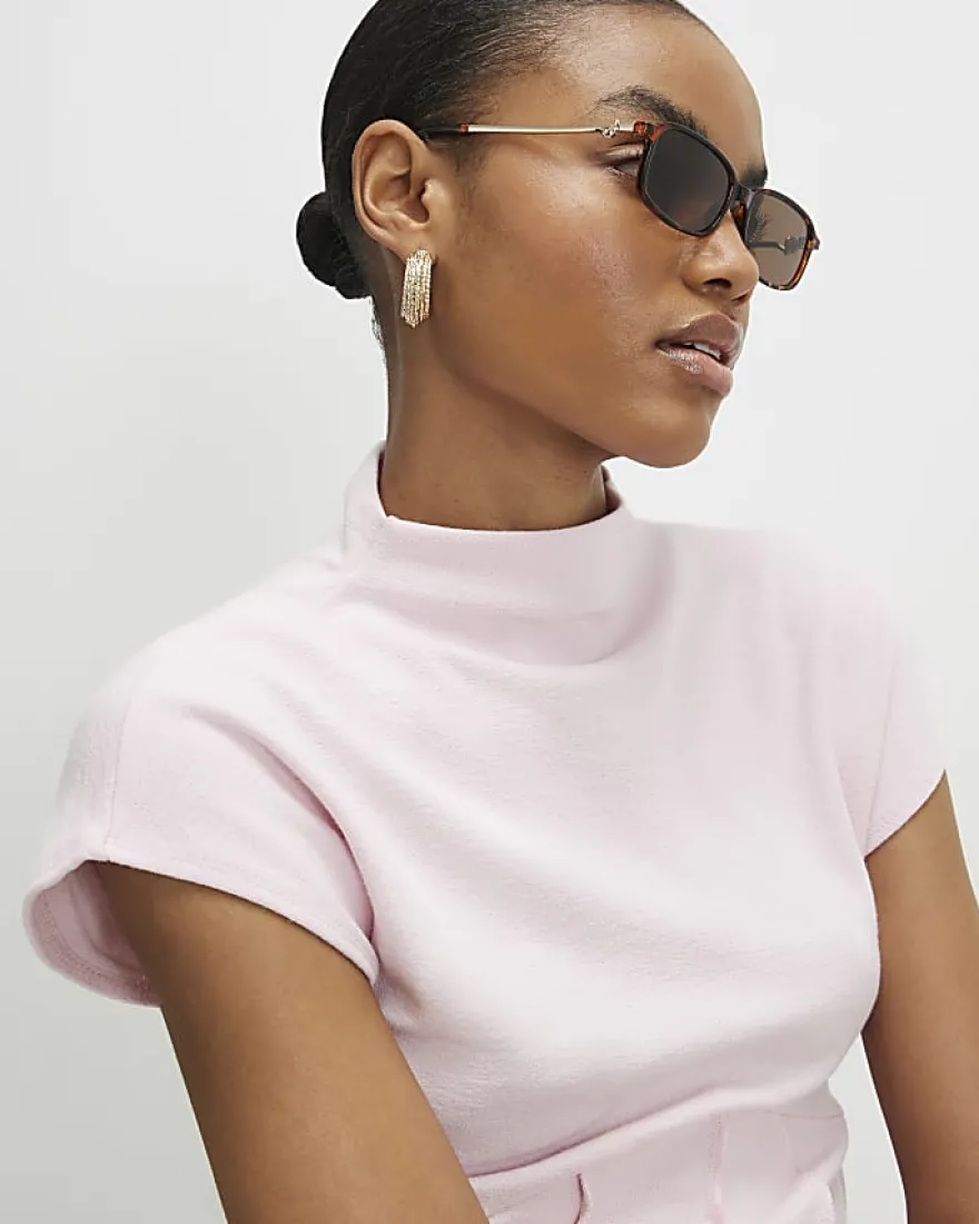 Pink High Neck Corset Top
