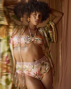 Pink High Waisted Floral Bikini Bottoms