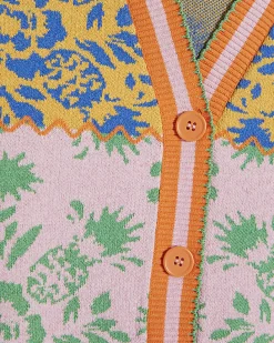 Pink Knitted Floral Waistcoat