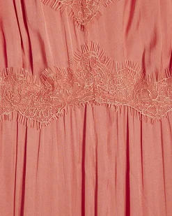 Pink Lace Slip Midi Dress