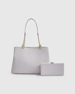 Pink Lilies Chain Tote Bundle Bag