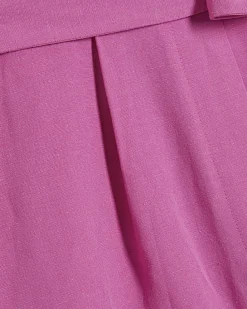 Pink Linen Blend Scallop Trim Playsuit
