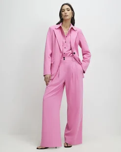 Pink Long Sleeve Cinch Back Blazer