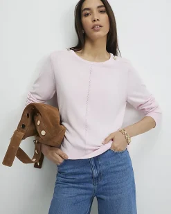 Pink Long Sleeve Knitted Top