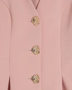 Pink Long Sleeve Pleated Jacket