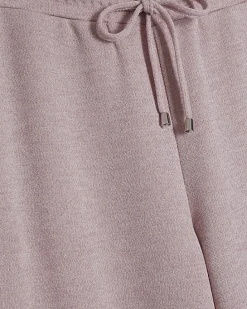 Pink Metallic Drawstring Wide Leg Trousers