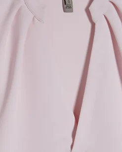 Pink Notch Neck Woven T-shirt