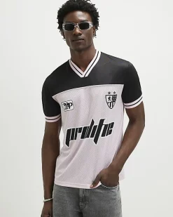 Pink Oversized Fit Prolific Football Polo Top