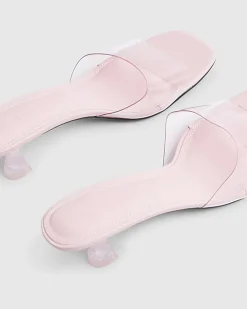 Pink Perspex Block Heel Sandals