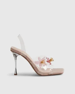 Pink Perspex Flower Heels
