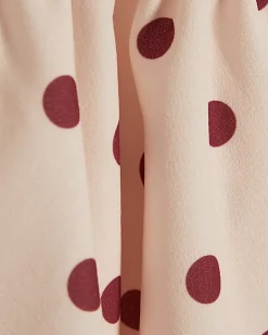 Pink Polka Dot Halter Neck Peplum Top
