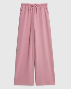 Pink Premium Drawstring Wide Leg Joggers