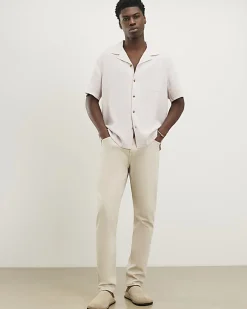 Pink Regular Fit Linen Blend Revere Shirt
