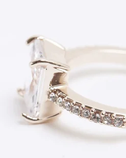 Pink Rose Gold Diamond Simulant Ring