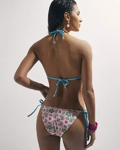 Pink Ruffle Frill Triangle Bikini Top