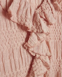 Pink Ruffle Peplum Top