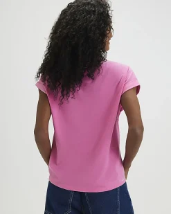 Pink Short Sleeve Burnout Effect T-Shirt