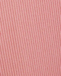 Pink Short Sleeve Fitted Ribbed Top