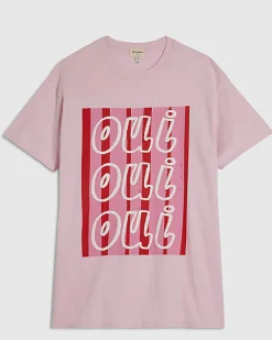 Pink Short Sleeve Oui Oui Graphic T-Shirt