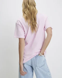 Pink Short Sleeve Oui Oui Graphic T-Shirt