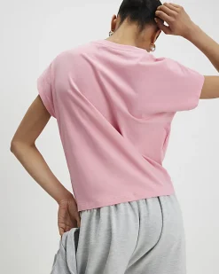 Pink Short Sleeve Twist Front T-shirt