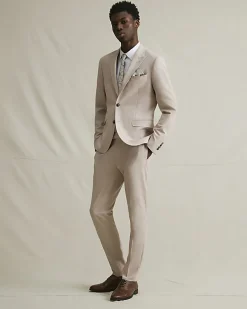 Pink Skinny Fit Micro Check Suit Trousers