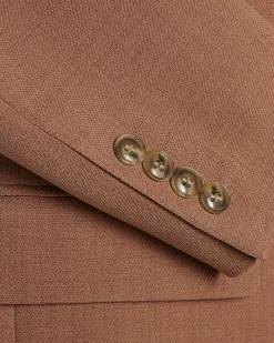 Pink Skinny Fit Stretch Textured Suit Jacket