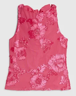 Pink Sleeveless Cornelli Racer Top