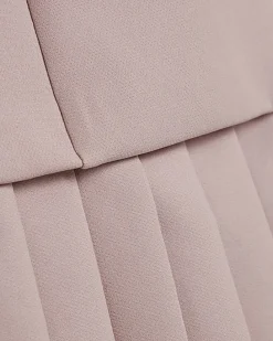 Pink Sleeveless Pleated Hem Tab Mini Dress