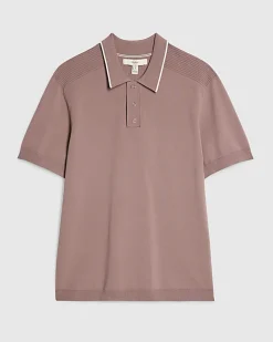 Pink Slim Fit Short Sleeve Knit Polo Shirt