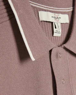 Pink Slim Fit Short Sleeve Knit Polo Shirt