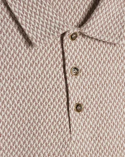 Pink Slim Fit Triangle Jacquard Polo Shirt