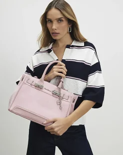 Pink Soft Lock Front Tote Bag