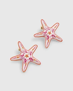 Pink Starfish Stud Earrings