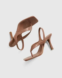 Pink Toe Thong Heeled Sandals