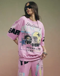 Pink Year Zero Short Sleeve Sweatshirt