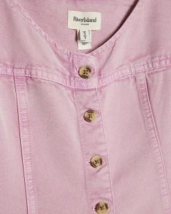 Purple Button Up Denim Mini Dress