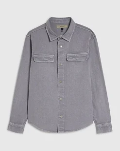 Purple Denim Long Sleeve Overshirt