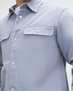 Purple Denim Long Sleeve Overshirt