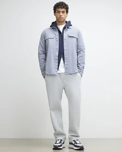 Purple Denim Long Sleeve Overshirt