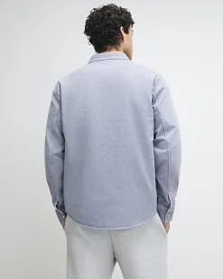 Purple Denim Long Sleeve Overshirt