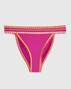 Purple High Leg Whipstitch Bikini Bottoms