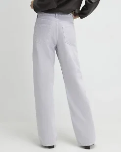 Purple Relaxed Straight Jeans