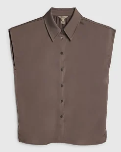Purple Satin Short Sleeve Shirt
